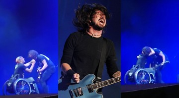 Dave Grohl convida fã para palco de Foo Fighters (Foto 1 e 3: Reprodução / YouTube e Foto 2: Evan Agostini/AP)