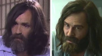 Montagem de Charles Manson na vida real (esq) e na série (dir)