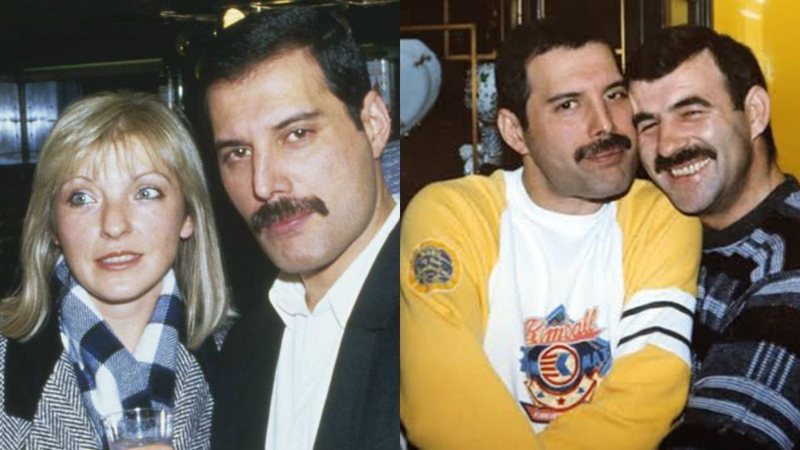 Freddie Mercury com Mary Austin e Freddie Mercury com Jim Hutton (Foto 1: Reprodução | Foto 2: Reprodução)