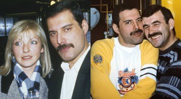 Freddie Mercury com Mary Austin e Freddie Mercury com Jim Hutton (Foto 1: Reprodução | Foto 2: Reprodução)