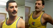 Freddie Mercury antes do show em Knebworth, em 1986 (Foto: reprodução/vídeo)