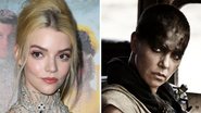 Anya Taylor-Joy (Foto: Jon Kopaloff / Getty Images) e Charlize Theron em Mad Max: Estrada da Fúria (Foto: Reprodução/Wsrner Bros.)