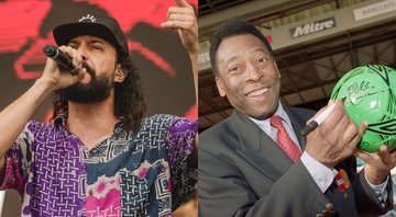 Gabriel, o Pensador no Lollapalooza 2019 (Foto: Camila Cara) | Pelé (Foto: Clive Mason /Allsport)