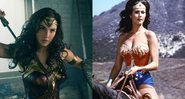 Gal Gadot e Lynda Carter como Mulher-Maravilha (Foto 1: Warner /Reprodução e Foto 2: Reprodução/Getty Images)