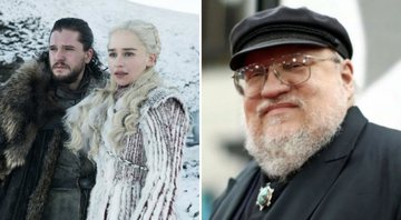 George R.R. Martin (Foto: Reprodução/ AP: Matt Sayles) e Kit Harington e Emilia Clarke (Foto: Divulgação / HBO)