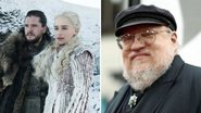 George R.R. Martin (Foto: Reprodução/ AP: Matt Sayles) e Kit Harington e Emilia Clarke (Foto: Divulgação / HBO)