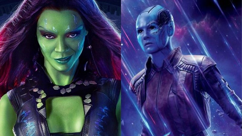 Gamora (Foto: Reprodução) e Nebulosa (Foto: Divulgação / Marvel)