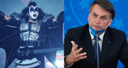 Montagem de Gene Simmons (Foto: Amy Harris/Invision/AP) e Bolsonaro (Foto: Andressa Anholete/Getty Images)