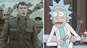 George MacKay em 1917 e Rick Sachez em Rick and Morty (Fotos:Reprodução)