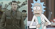 George MacKay em 1917 e Rick Sachez em Rick and Morty (Fotos:Reprodução)