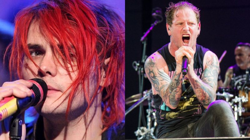 Gerard Way, do My Chemical Romance (Foto: Amanda Schwab/AP) e Corey Taylor (Foto:Amy Harris/Invision/AP)