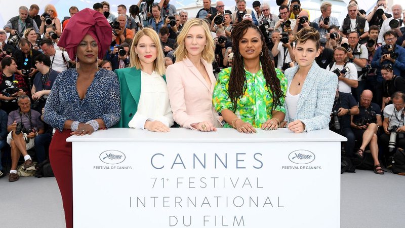 Khadja Nin, Lea Seydoux, Cate Blanchett, Ava DuVernay e Kristen Stewart no Cannes 2018 (Foto: Pascal Le Segretain/Getty Images)