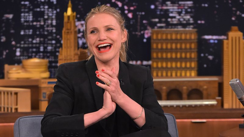 Cameron Diaz no programa do Jimmy Fallon (foto: Getty Images/ Theo Wargon)