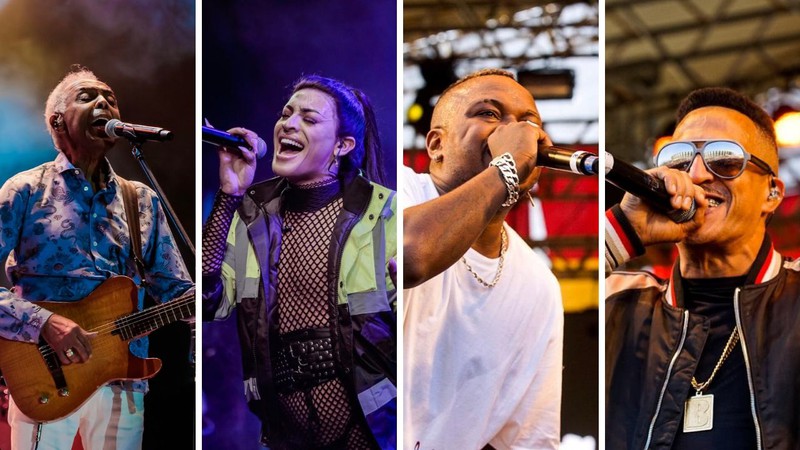 Gilberto Gil, Pabllo Vittar, Djonga e Mano Brown (Fotos 1 e 2: Flávio Charchar / Fotos 3 e 4: Bruno Figueiredo)