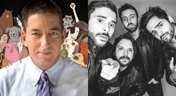 Montagem com Glenn Greenwald (Foto: Reprodução) e banda Fresno (Divulgação)