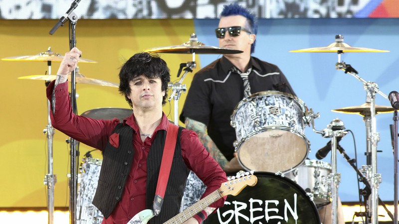 Billie Joe Armstrong e Tre Cool do Green Day (Foto:Greg Allen/Invision/AP)