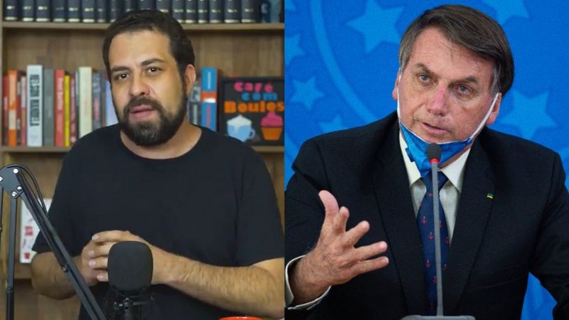 Montagem de Guilherme Boulos (Foto: Reprodução/Twitter) e Jair Bolsonaro Foto: Andressa Anholete / Getty Images)