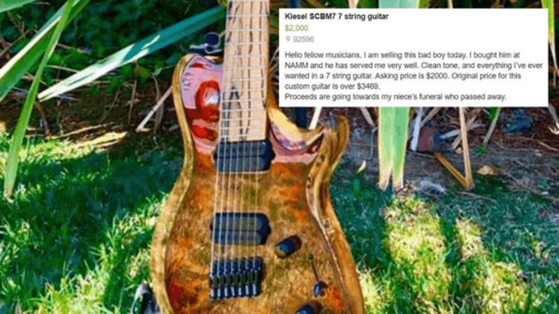 Guitarra de Jeremy Brooks. (Foto: Facebook).