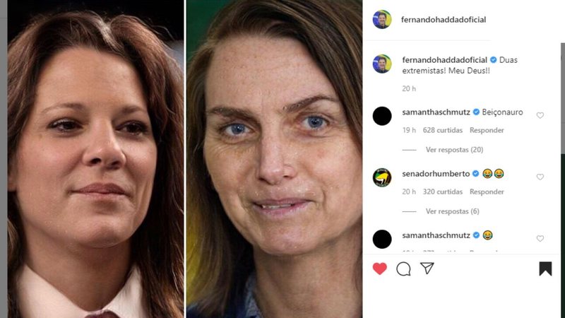 Haddad e Bolsonaro no Faceapp (Foto: Reprodução / Instagram / Fernando Haddad)