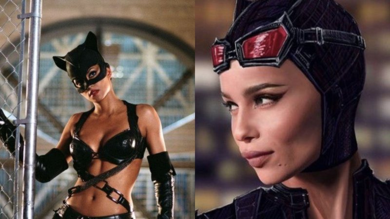 Halle Berry em Mulher-Gato (Foto: Reprodução) e Zoe Kravitz em The Batman (Foto: Reprodução)