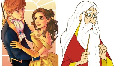 Fanart de Harry Potter e Disney (Arte: DLapiz e Afo2006, do Devian Art)