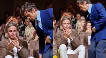 Chris Pine e Harry Styles na estreia de Não Se Preocupe, Querida (Foto: Reprodução/Twitter)