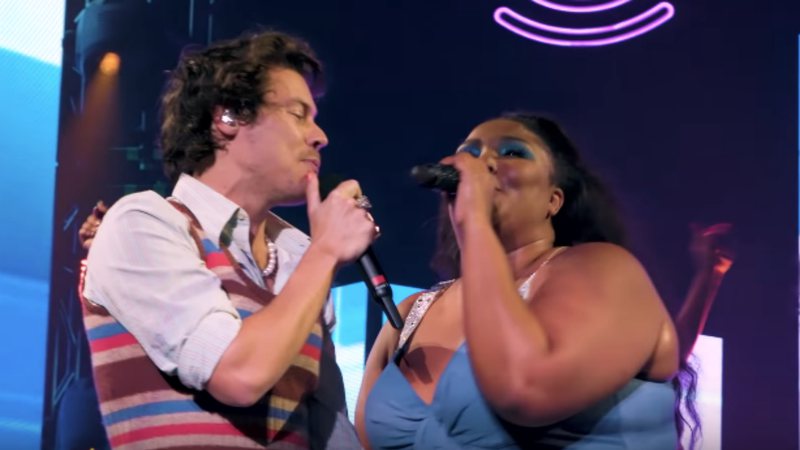 Harry Styles e Lizzo (Foto: Reprodução/Youtube)