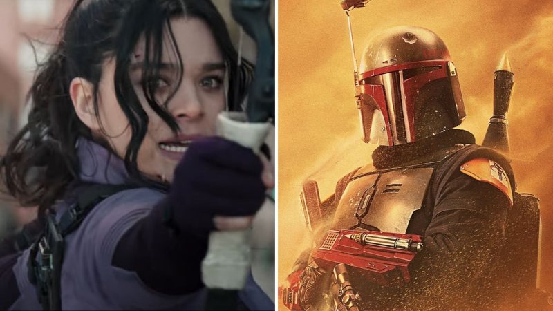 Hailee Steinfeld como Kate Bishop (Foto: Reprodução) | Pôster de O Livro de Boba Fett (Foto: Reprodução /Twitter)