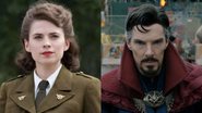 Hayley Atwell como Peggy Carter (Foto: Divulgação / Marvel) e Benedict Cumberbatch como Doutor Estranho (Foto: Reprodução)