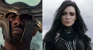 Idris Elba como Heimdall e Cate Blanchett como Hela (Foto 1: Reprodução/ Foto 2: Reprodução)