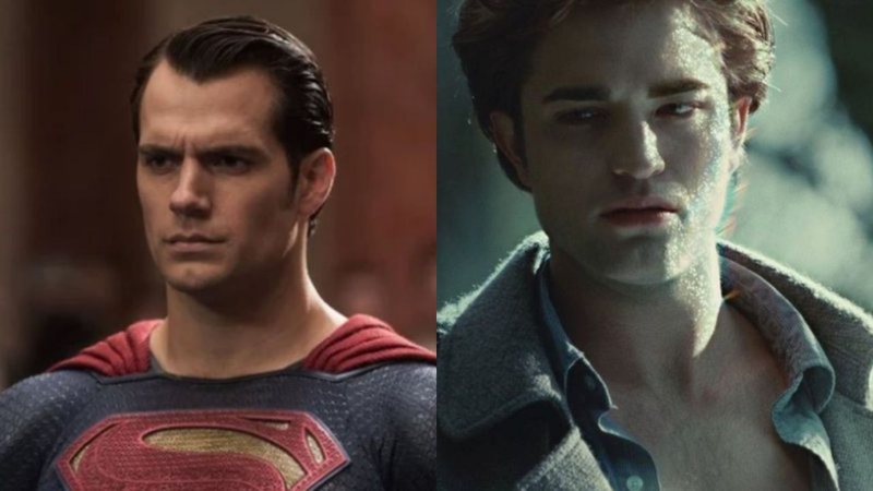 Henry Cavill como Superman e Robert Pattinson como Edward Cullen (Foto: Reprodução)