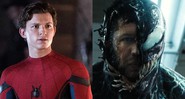 Tom Holland como Homem-Aranha e Tom Hardy como Venom (Fotos:Reprodução)