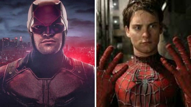 Charlie Cox como Demolidor (Foto: Reprodução/ Netflix) e Tobey Maguire como Homem-Aranha (Foto: Reprodução)