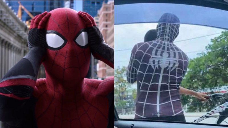 Montagem de Homem-Aranha e funcionário da alegria em Minas Gerais (Reprodução)