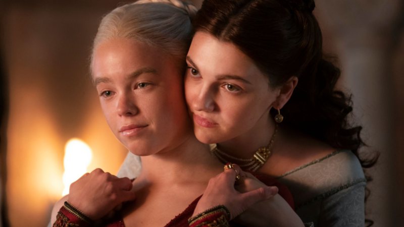 Rhaenyra Targaryen (Milly Alcock) e Alicent Hightower (Emily Carey) (Foto: Ollie Upton/HBO)