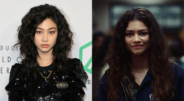 HoYeon Jung (Foto: Kevin Winter / Getty Images) | Zendaya em Euphoria (Foto: Reprodução / IMDb / A24/  HBO / 8FLiX)