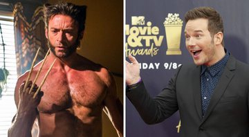 Hugh Jackman e Chris Pratt (Foto 1: Reprodução Marvel e Foto 2: AP)