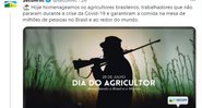 Foto de homem armado na publicação da Secom  (Reprodução/Twitter)