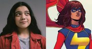 Montagem com Iman Vellani e Ms. Marvel (Foto: Reprodução / Twitter)