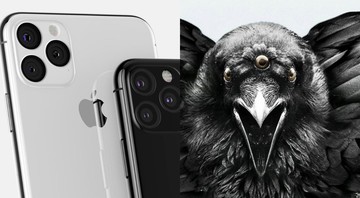 A câmera do novo iPhone 11 e o Corvo de Três Olhos (Foto: Montagem - Reprodução Apple/ Reprodução HBO)