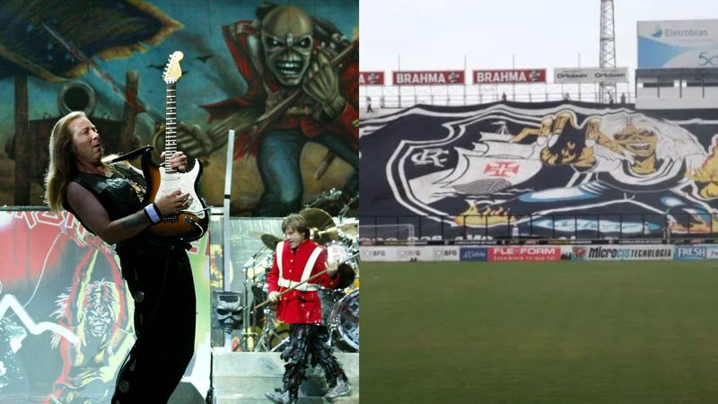 Iron Maiden (Foto: Getty Images), Torcida do Vasco (Foto: Reprodução / FJV)