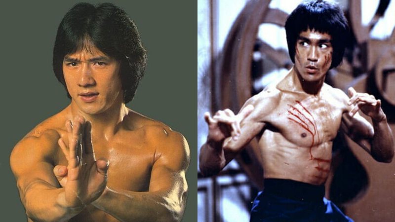 Bruce Lee/  Jackie Chan (foto: Reprodução/ Operação Dragão)