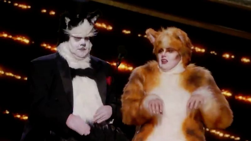 James Corden e Rebel Wilson na cerimônia do Oscar 2020 (Foto:Reprodução)