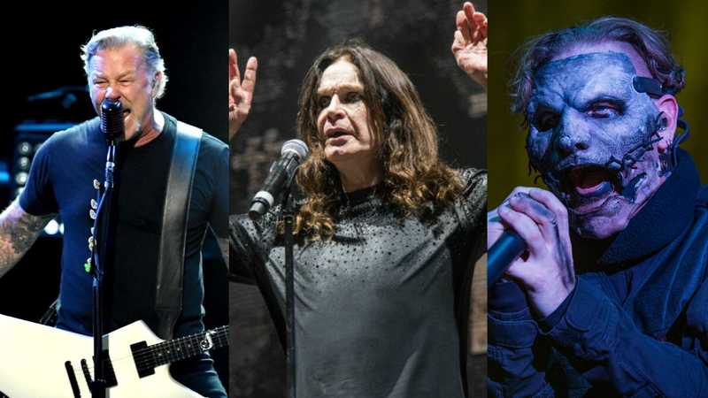 James Hetfield (Foto: Kevin Winter/Getty Images)/ Ozzy Osbourne (Foto: Amy Harris/AP)/ Corey Taylor (Foto: Amy Harris / Invision / AP)