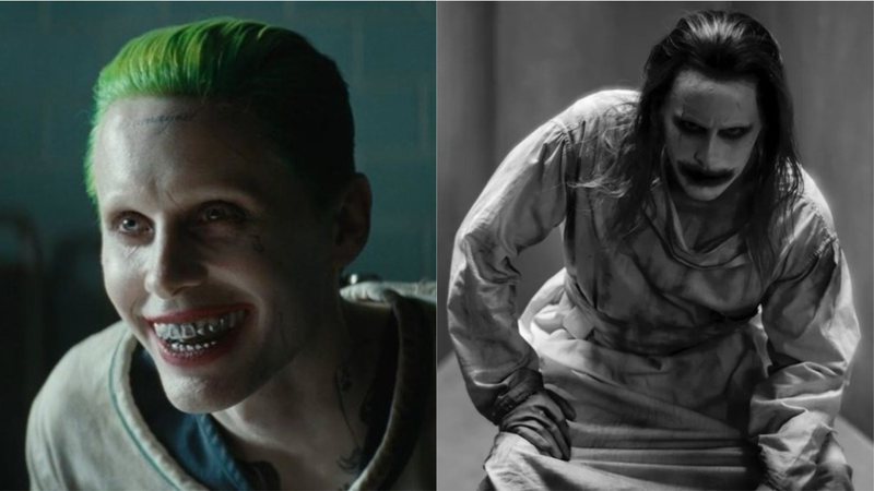 Jared Leto como Coringa (Foto: Reprodução/ Warner) e o visual do ator no Snyder Cut (Foto: Zack Snyder)