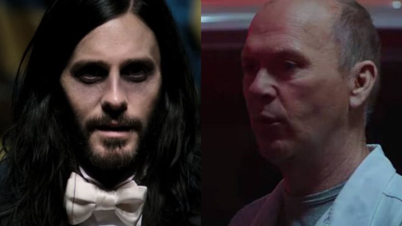 Jared Leto e Michael Keaton em Morbius (Fotos: Reprodução/Trailer)