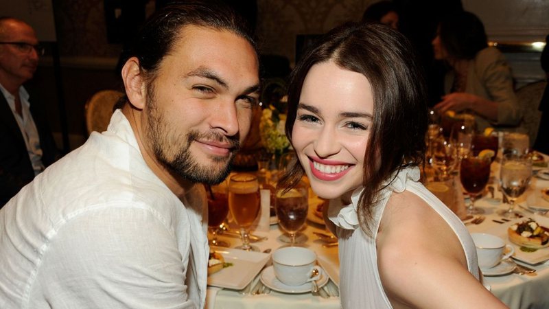 Jason Momoa e Emilia Clarke (Foto: Frazer Harrison/Equipe)