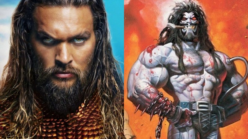 Jason Momoa em pôster de Aquaman (Foto: Warner Bros. Pictures) e Lobo (Foto: Divulgação)