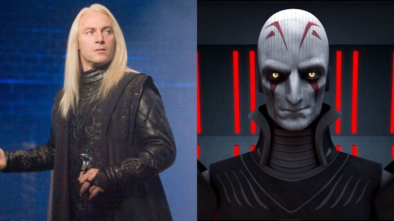 Montagem de Jason Isaacs como Lucio Malfoy em Harry Potter e o Grande Inquisidor (Fotos: Reprodução)