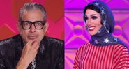 Jeff Goldblum e Jackie Cox no programa RuPaul’s Drag Race (Foto: Reprodução)